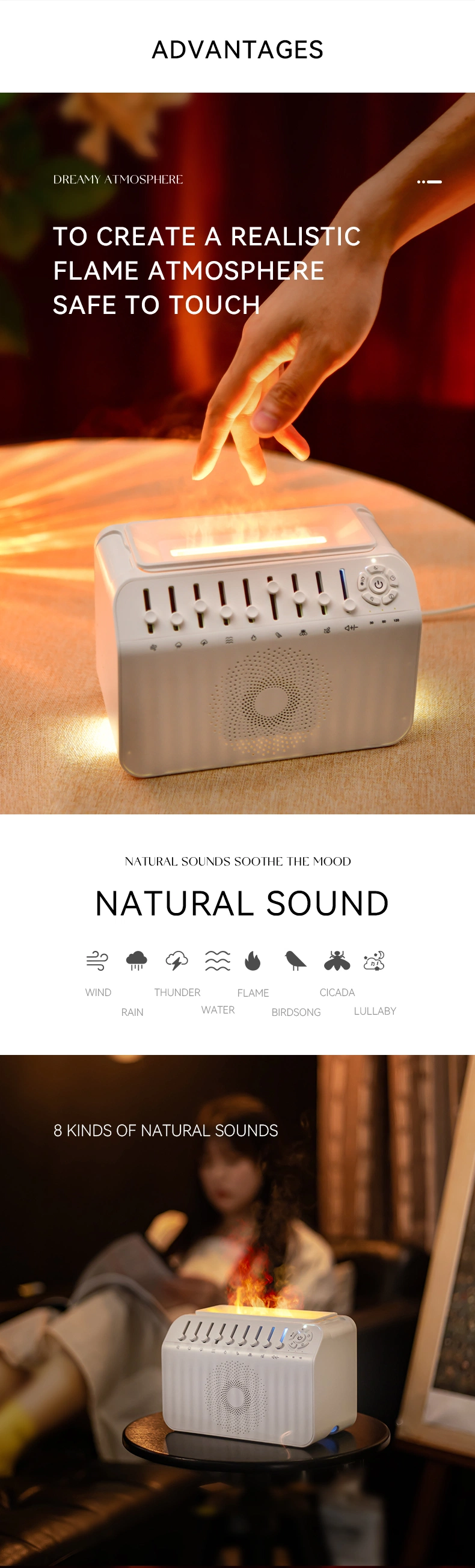 Customized High Quality USB 3D Flame Fire Aroma Diffuser Humidifier