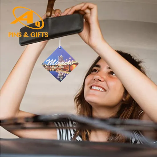 Jutien Luxury Cheap Custom Fashion Design Square Aroma Car Fresher Paper Round Air Vent Make Hanging Paper Car Air Fresher Scent 