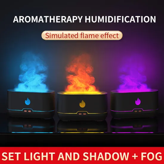 Portable Fragrance Spray Mist Flame Aroma Diffuser 240ml Ultrasonic Fire Flame Diffuser Humidifier 
