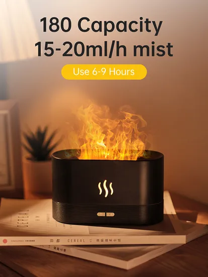 USB Desktop Purifier 3D Simulation 180ml Small Aroma Machine Colorful Flame Humidifier 