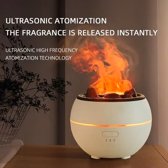 5V USB Ultrasonic Portable Fire Flame Air Humidifier for Home Office