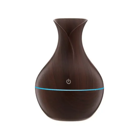 Mute Heavy Mist Wood Grain Vase Home Bedroom Indoor Office Night Light Ultrasonic Humidifier 