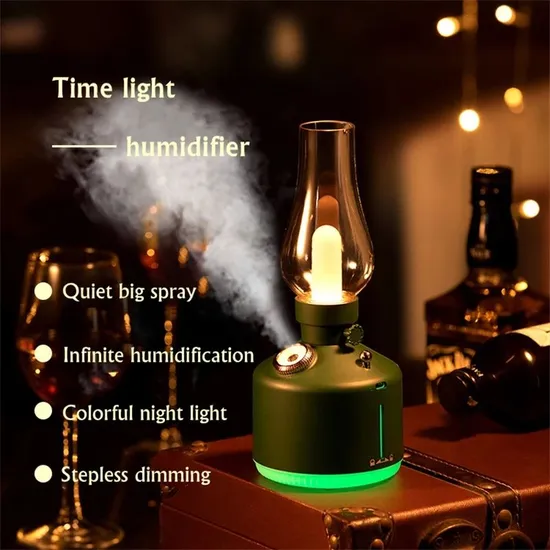 Air Humidifier LED Ultrasonic Cool Mist Humidifier Night Light Mini Flame Humidifier 