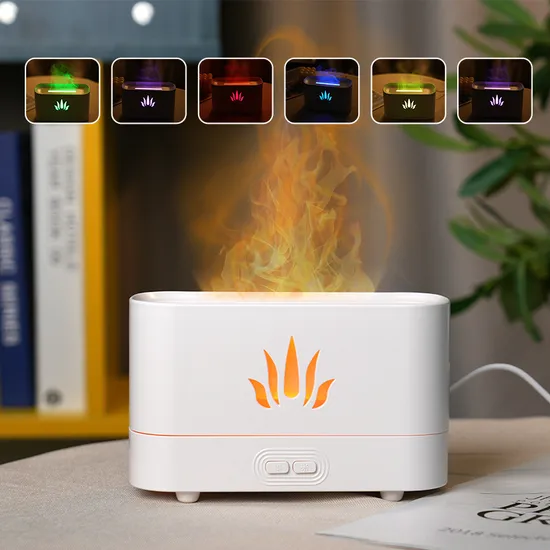 Smart Colorful Flame Aromatherapy Diffuser Desktop Air Humidifier 