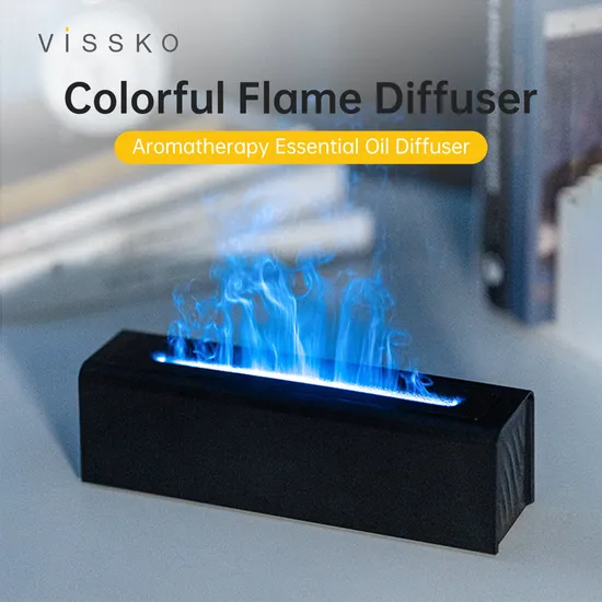 Seven Color Simulation Flame Aromatherapy Diffuser Bedroom Desktop Essential Oil Humidifier 