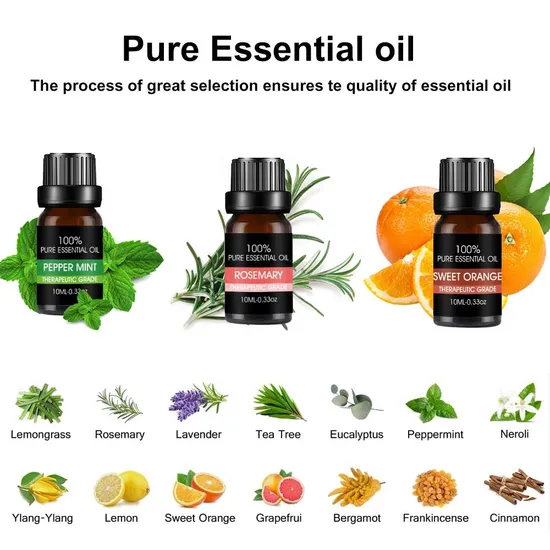 10ml Pure Nature Hotel Scent Essential Oil Set Private Label Lavender Rose Lemon Essential Oil 